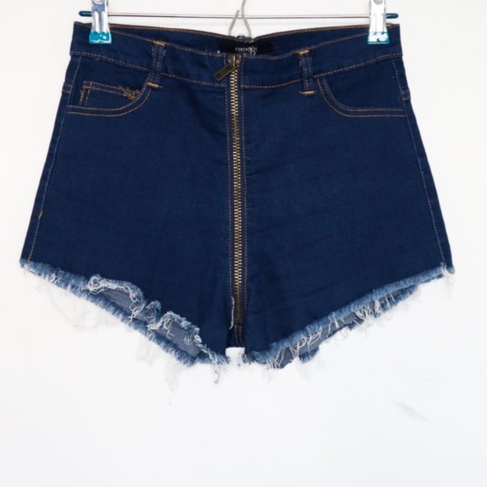 Forever 21 Jean Zip Up Shorts Medium